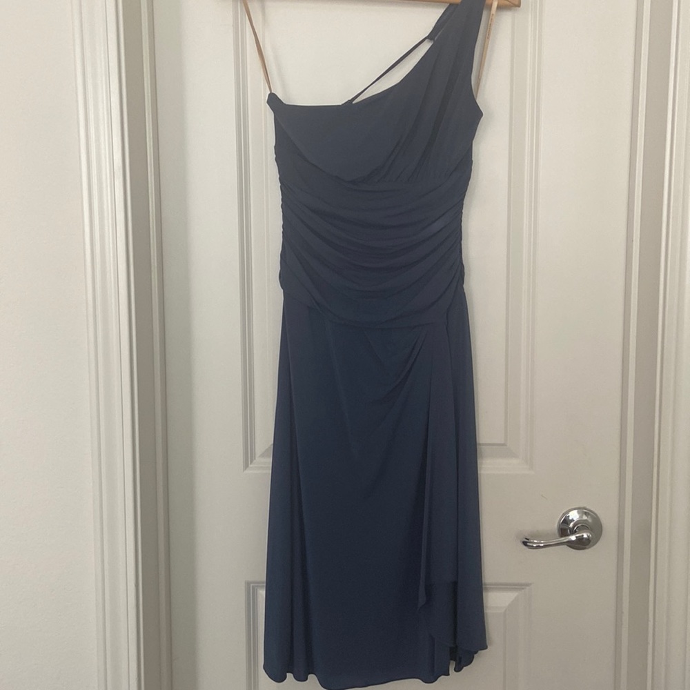 New- BCBG Maxazria One Shoulder Dress with ruching